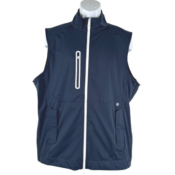 G/FORE Repeller Soft Shell Vest Mens XL Twilight Blue Full Zip Golf NWT CJ-2062 - Picture 1 of 10